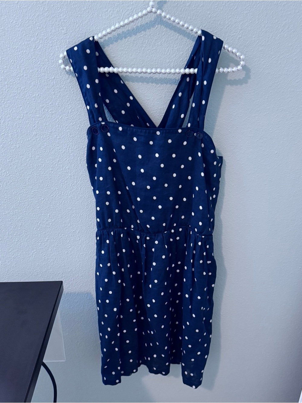 Navy White Cotton Polka DotDress